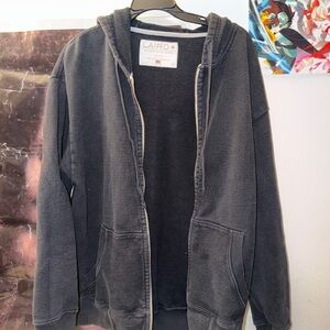 Laird Black Zip-Up Hoodie